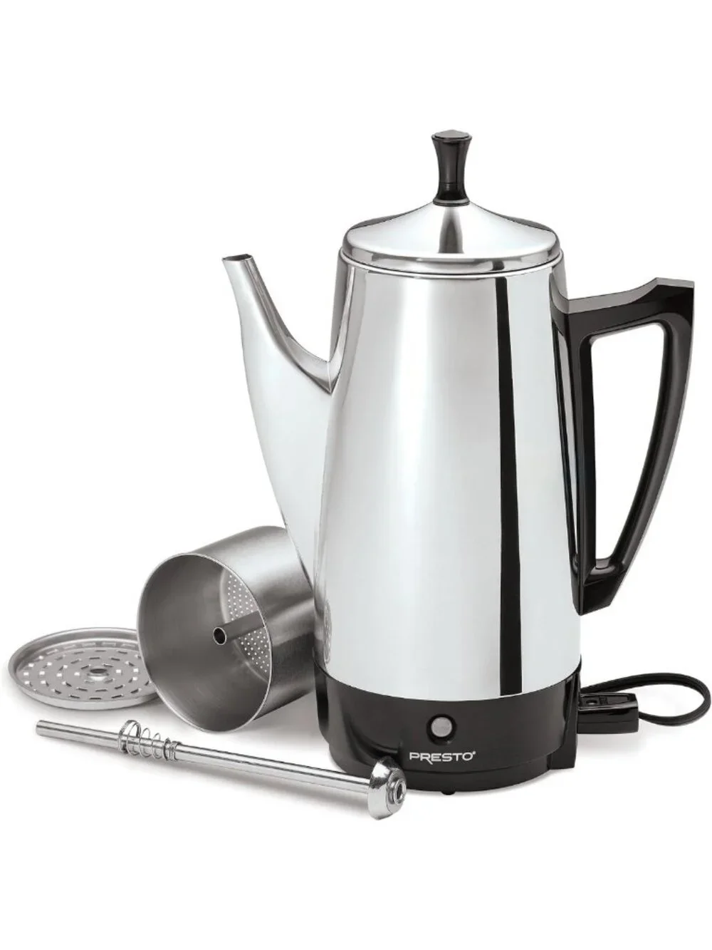 Stainless Steel 12-Cup Electric Coffee Percolator - Fast Brewing, Easy Clean